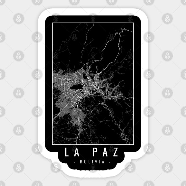 La Paz Bolivia Minimalist Map La Paz Minimalist Map Sticker TeePublic